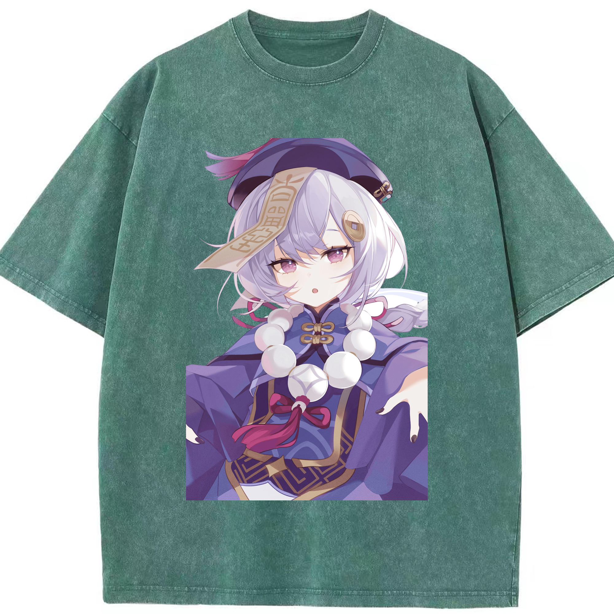 げんし神 七七 なな  genshin Nana 綿100% ヴィンテージ風 半袖Tシャツ（フロントプリント）